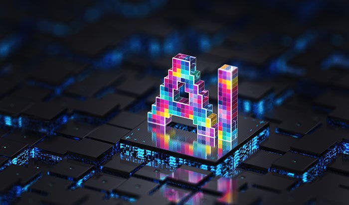 AI Chip technology concept. 3D render