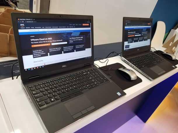 A VMware Cloud on Amazon Web Services display at VMware Explore 2022. AWS and VMware announced updates to their products during the event, held in San Francisco. Photo by Wade Tyler Millward.