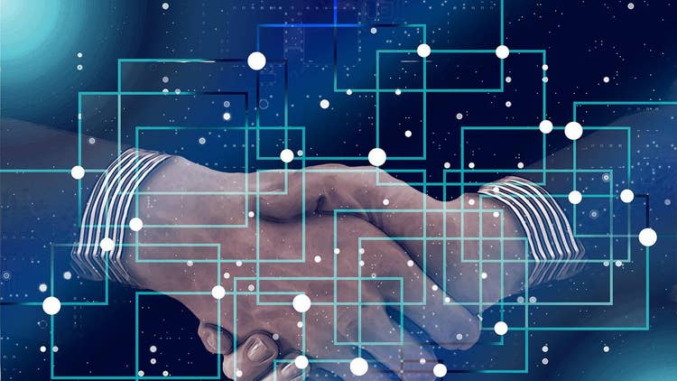 Shaking Hands Handshake Data Personal Block Chain